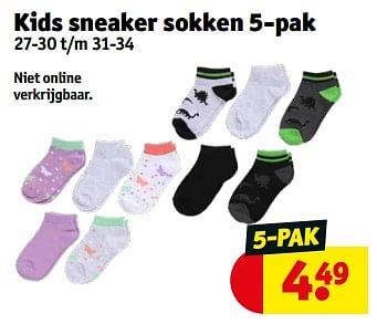 Promotions Kids sneaker sokken - Produit maison - Kruidvat - Valide de 23/04/2024 à 28/04/2024 chez Kruidvat