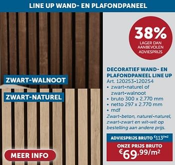 Promotions Decoratief wand- en plafondpaneel line up - Produit maison - Zelfbouwmarkt - Valide de 23/04/2024 à 20/05/2024 chez Zelfbouwmarkt