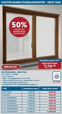 Houten ramen - serie trae-Huismerk - Zelfbouwmarkt