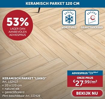 Promoties Keramisch parket liano - Huismerk - Zelfbouwmarkt - Geldig van 23/04/2024 tot 20/05/2024 bij Zelfbouwmarkt