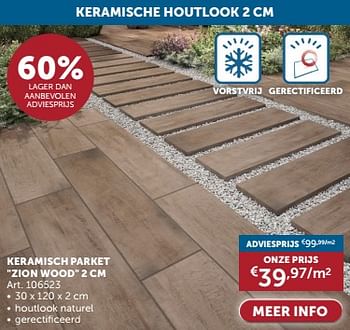Promoties Keramisch parket zion wood - Huismerk - Zelfbouwmarkt - Geldig van 23/04/2024 tot 20/05/2024 bij Zelfbouwmarkt