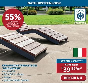 Promoties Keramische terrastegel belchateau - Huismerk - Zelfbouwmarkt - Geldig van 23/04/2024 tot 20/05/2024 bij Zelfbouwmarkt