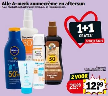 Promotions Ambre solaire sensitive expert over make-up spray spf 50 - Garnier - Valide de 23/04/2024 à 28/04/2024 chez Kruidvat