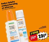 Promoties Ambre solaire sensitive expert over make-up spray spf50 - Garnier - Geldig van 23/04/2024 tot 28/04/2024 bij Kruidvat