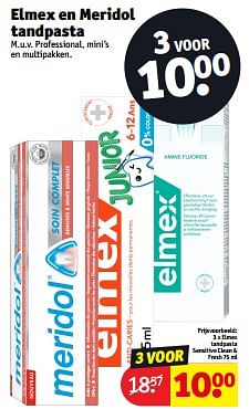 Promoties Elmex tandpasta sensitive clean + fresh - Elmex - Geldig van 23/04/2024 tot 28/04/2024 bij Kruidvat