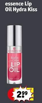 Promotions Essence lip oil hydra kiss - Essence - Valide de 23/04/2024 à 28/04/2024 chez Kruidvat