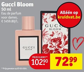 Promotions Gucci bloom edp - Gucci - Valide de 23/04/2024 à 28/04/2024 chez Kruidvat
