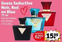 Promoties Guess seductive noir, red en blue edt - Guess - Geldig van 23/04/2024 tot 28/04/2024 bij Kruidvat