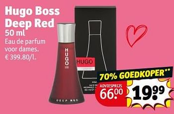 Promotions Hugo boss deep red edp - Hugo Boss - Valide de 23/04/2024 à 28/04/2024 chez Kruidvat