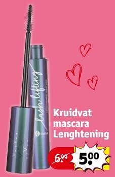 Promoties Kruidvat mascara lenghtening - Huismerk - Kruidvat - Geldig van 23/04/2024 tot 28/04/2024 bij Kruidvat