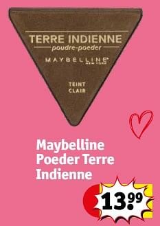 Promoties Maybelline poeder terre indienne - Maybelline - Geldig van 23/04/2024 tot 28/04/2024 bij Kruidvat