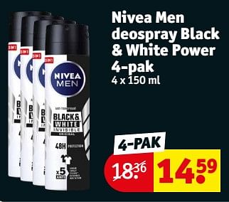 Promoties Nivea men deospray black + white power - Nivea - Geldig van 23/04/2024 tot 28/04/2024 bij Kruidvat