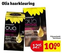 Promoties Olia haarkleuring dark brown - Garnier - Geldig van 23/04/2024 tot 28/04/2024 bij Kruidvat