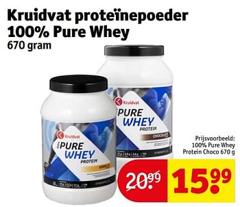 Promoties 100% pure whey protein choco - Huismerk - Kruidvat - Geldig van 23/04/2024 tot 28/04/2024 bij Kruidvat