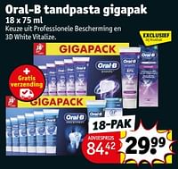 Promoties Oral-b tandpasta gigapak 18 x 75 ml - Oral-B - Geldig van 23/04/2024 tot 28/04/2024 bij Kruidvat