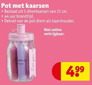 Promoties Pot met kaarsen - Huismerk - Kruidvat - Geldig van 23/04/2024 tot 28/04/2024 bij Kruidvat