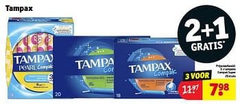 Promoties Tampons compak super - Tampax - Geldig van 23/04/2024 tot 28/04/2024 bij Kruidvat