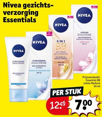 Promoties Essential bb crème medium - Nivea - Geldig van 23/04/2024 tot 28/04/2024 bij Kruidvat