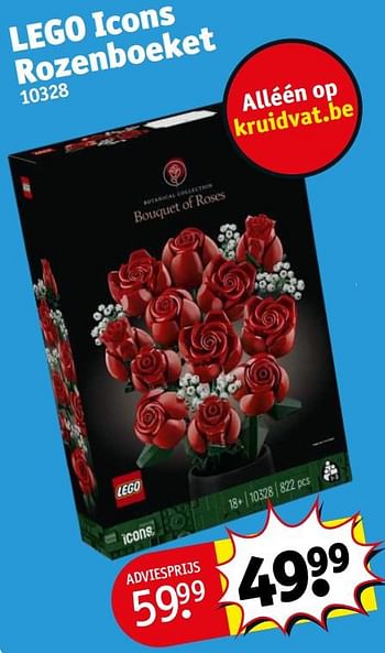 Promoties Lego icons rozenboeket 10328 - Lego - Geldig van 23/04/2024 tot 28/04/2024 bij Kruidvat