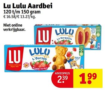 Promotions Lu lulu aardbei - Lu - Valide de 23/04/2024 à 28/04/2024 chez Kruidvat
