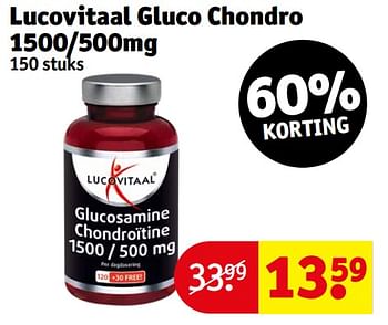 Promoties Lucovitaal gluco chondro 1500-500mg - Lucovitaal - Geldig van 23/04/2024 tot 28/04/2024 bij Kruidvat
