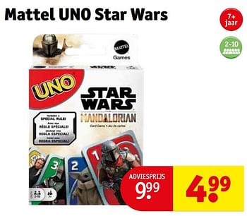 Promoties Mattel uno star wars - Mattel - Geldig van 23/04/2024 tot 28/04/2024 bij Kruidvat