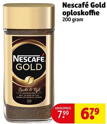Promotions Nescafé gold oploskoffie - Nescafe - Valide de 23/04/2024 à 28/04/2024 chez Kruidvat
