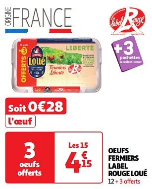 Promoties Oeufs fermiers label rouge loué - Loue - Geldig van 23/04/2024 tot 28/04/2024 bij Auchan