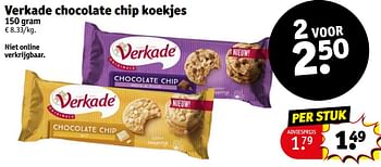 Promoties Verkade chocolate chip koekjes - Verkade - Geldig van 23/04/2024 tot 28/04/2024 bij Kruidvat