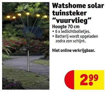 Promoties Watshome solar tuinsteker vuurvlieg - Watshome - Geldig van 23/04/2024 tot 28/04/2024 bij Kruidvat