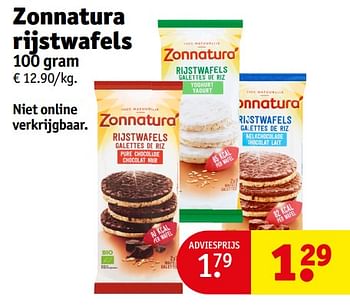 Promotions Zonnatura rijstwafels - Zonnatura - Valide de 23/04/2024 à 28/04/2024 chez Kruidvat