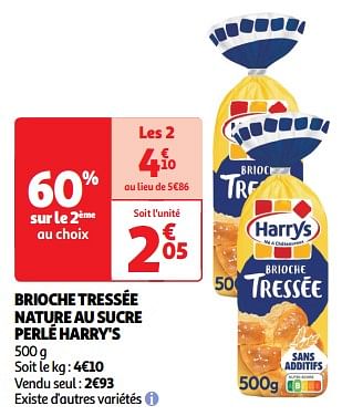 Promoties Brioche tressée nature au sucre perlé harry`s - Harry's - Geldig van 23/04/2024 tot 28/04/2024 bij Auchan
