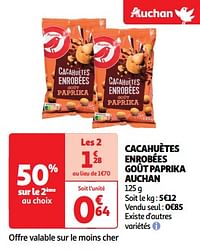 Cacahuètes enrobées goût paprika auchan-Huismerk - Auchan