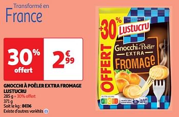 Promoties Gnocchi à poêler extra fromage lustucru - Lustucru - Geldig van 23/04/2024 tot 28/04/2024 bij Auchan