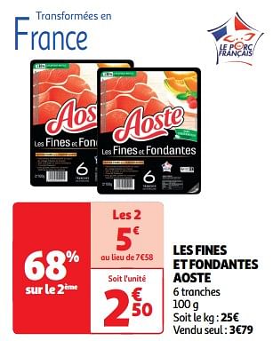 Promoties Les fines et fondantes aoste - Aoste - Geldig van 23/04/2024 tot 28/04/2024 bij Auchan