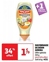 Promoties Mayonnaise de dijon amora - Amora - Geldig van 23/04/2024 tot 28/04/2024 bij Auchan