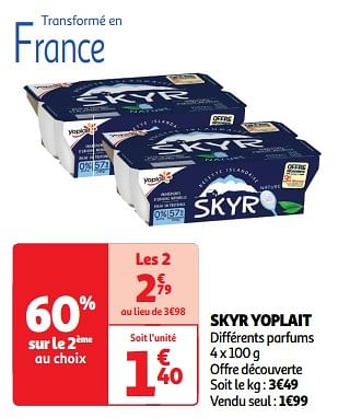 Promoties Skyr yoplait - Yoplait - Geldig van 23/04/2024 tot 28/04/2024 bij Auchan