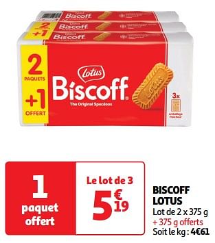 Promoties Biscoff lotus - Lotus Bakeries - Geldig van 23/04/2024 tot 28/04/2024 bij Auchan
