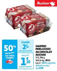 Gaufres moelleuses au chocolat auchan-Huismerk - Auchan
