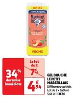 Promoties Gel douche le petit marseillais - Le Petit Marseillais - Geldig van 23/04/2024 tot 28/04/2024 bij Auchan