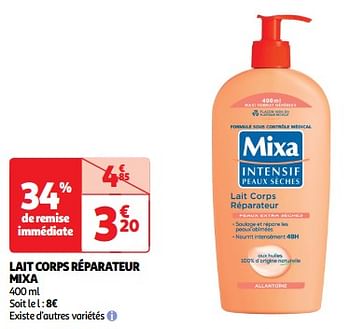 Promoties Lait corps réparateur mixa - Mixa - Geldig van 23/04/2024 tot 28/04/2024 bij Auchan