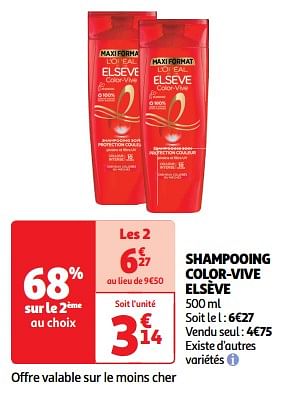 Promoties Shampooing color-vive elsève - L'Oreal Paris - Geldig van 23/04/2024 tot 28/04/2024 bij Auchan
