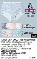 Promotions Lot de 4 culottes assorties - Produit Maison - Damart - Valide de 01/04/2024 à 30/06/2024 chez Damart