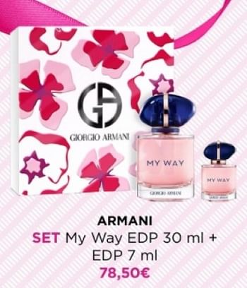 Promoties Armani set my way edp + edp - Armani - Geldig van 22/04/2024 tot 28/04/2024 bij ICI PARIS XL