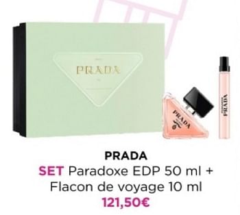 Promotions Prada set paradoxe edp + flacon de voyage - Prada - Valide de 22/04/2024 à 28/04/2024 chez ICI PARIS XL