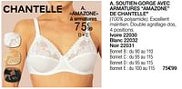 Promotions Soutien-gorge avec armatures amazone de chantelle - Chantelle - Valide de 01/04/2024 à 30/06/2024 chez Damart