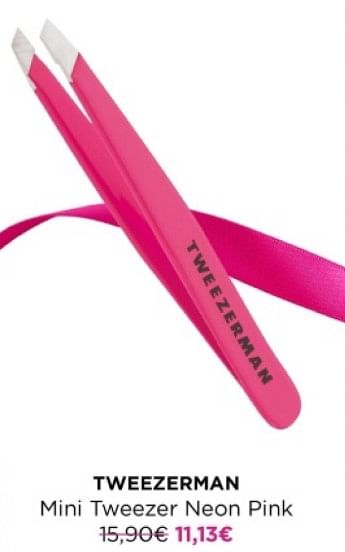 Promoties Tweezerman mini tweezer neon pink - Tweezerman - Geldig van 22/04/2024 tot 28/04/2024 bij ICI PARIS XL