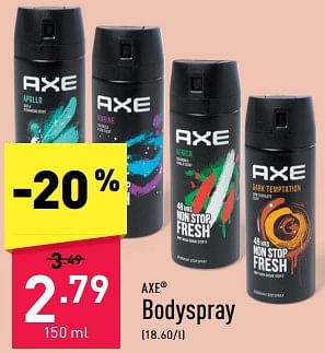 Promoties Bodyspray - Axe - Geldig van 04/05/2024 tot 10/05/2024 bij Aldi
