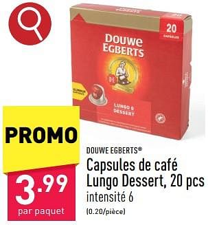Promoties Capsules de café lungo dessert - Douwe Egberts - Geldig van 03/05/2024 tot 05/05/2024 bij Aldi