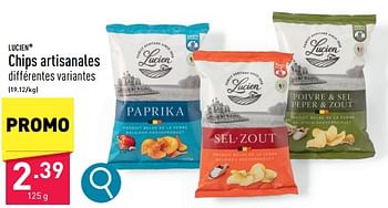 Promoties Chips artisanales - Les Chips de Lucien - Geldig van 04/05/2024 tot 05/05/2024 bij Aldi